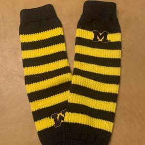 University of Michigan Maize & Blue striped Leg Warmers